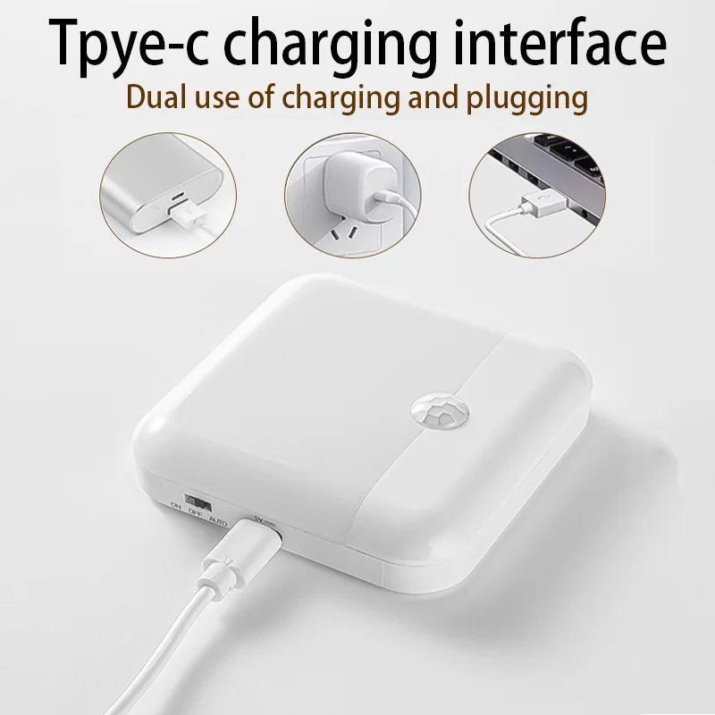 ضوء LED مستشعر الحركة ، شحن USB من النوع C ، مصباح...