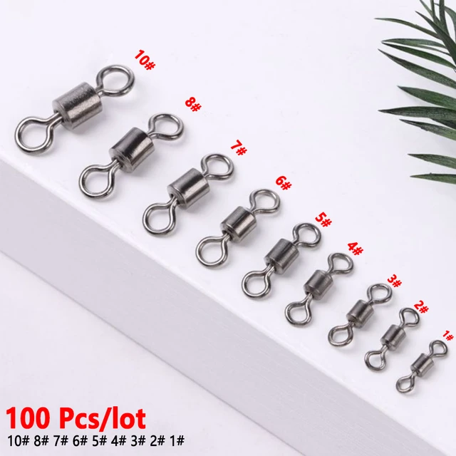 100 Pcs/lot High Strength Fishing Swivels Bearing Solid Rings Rolling  Fishing Connector Fishing Tackle Accessories Multi Sizes - AliExpress