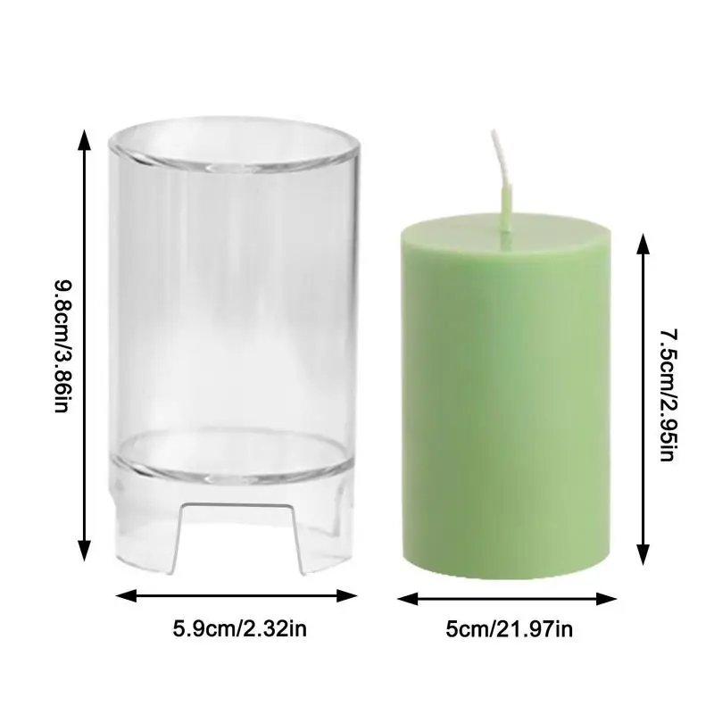 Pc Acrylic Plastic Mold Candle Making Kit DIY Pinstripe Round Fine Tooth Cylindrical Candle Plastic Mould Striped Candle Tool images - 6