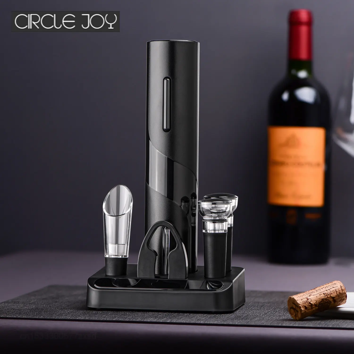 

Circle joy Electric Wine Opener Set Operated Wine Bottle Corkscrew Opener Wine Aerator Pourer Vacuum Stoppers Kitchen Tools