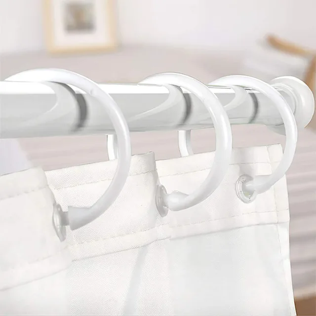 24 Anelli Per Tende Da Doccia - Ganci Scorrevoli Antiruggine, Argento, Per Asta Doccia O Finestre - Foto 12