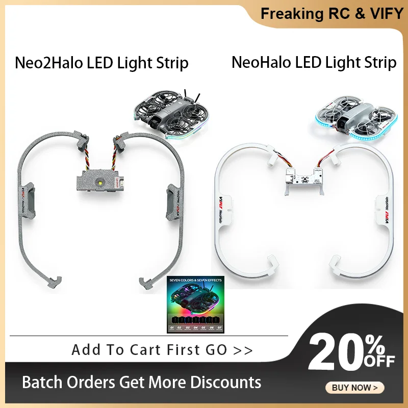 Светодиодная лента VIFLY NeoHalo Neo2Halo для DJI Neo Neo2, многоцветные динамические режимы обеспечивают эпические ночные полеты