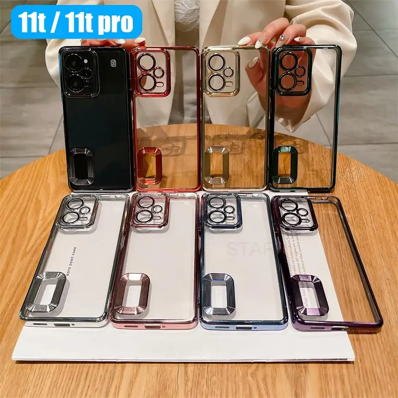 

Xiaomi11t 11tpro Luxury Plating Case For Xiaomi Mi 11t Pro 5g 11i Camera Lens Glass Protector Transparent Silicone Cover Mi11t
