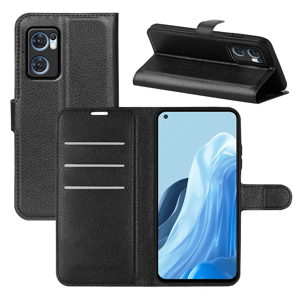 For Oppo Reno7 5G Wallet Case Magnetic Flip Cover For Oppo Find X5  Lite  Card Photo Holder Luxury Leather Mobile Phone Fundas