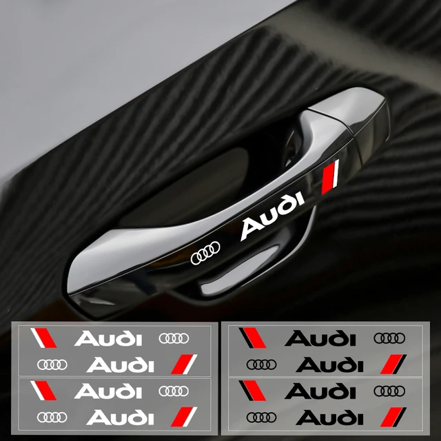 4pcs Car Styling Door Handle Stickers Tire Rear View Mirror Decals For Audi sline A4 B7 B8 B9 A3 8P 8V 8L A5 A6 C6 C5 C7 A1 A7