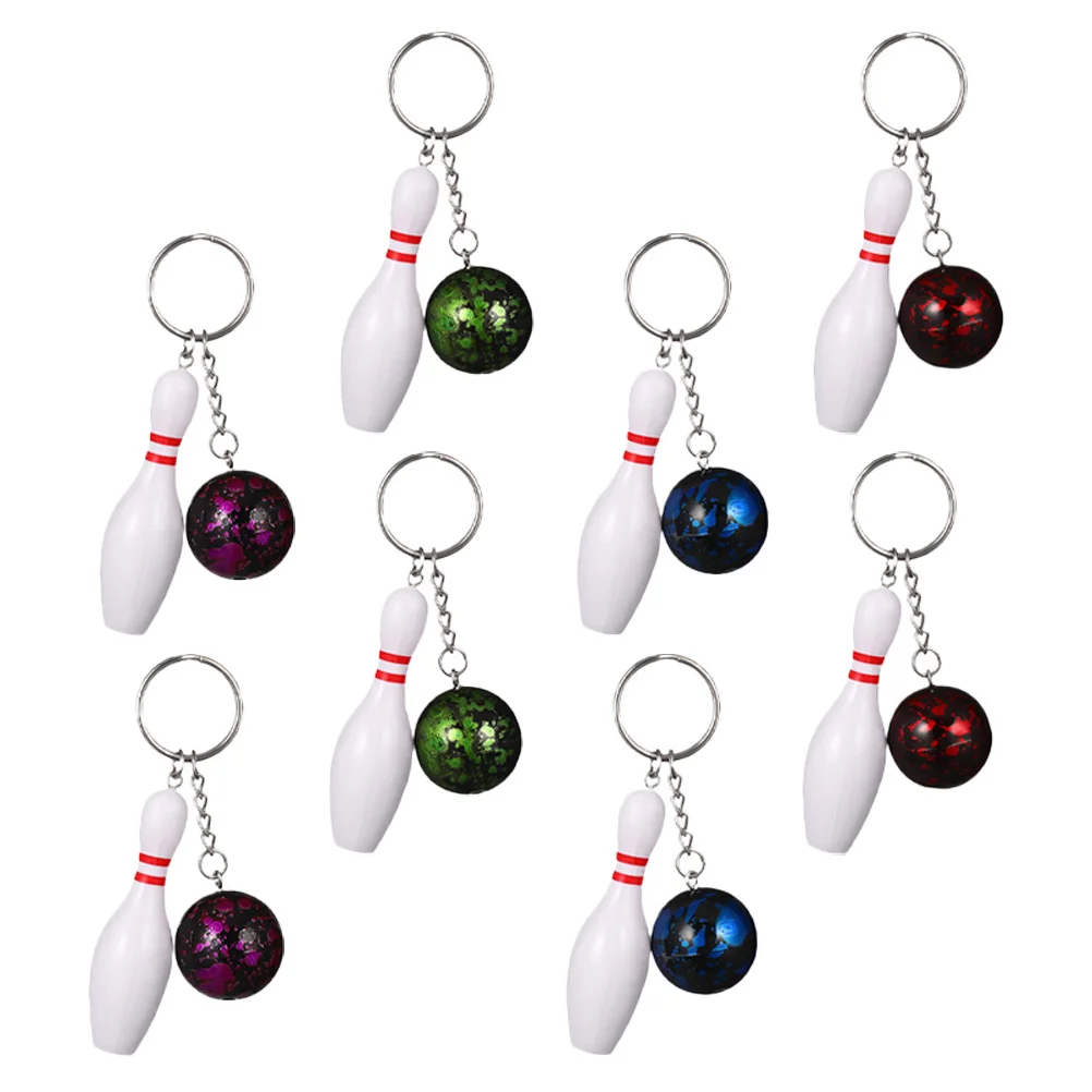 

8 Pcs Bowling Keychain Small Pendants Design Keychains The Gift Delicate Hanging Rings Decors Sports Match Souvenirs