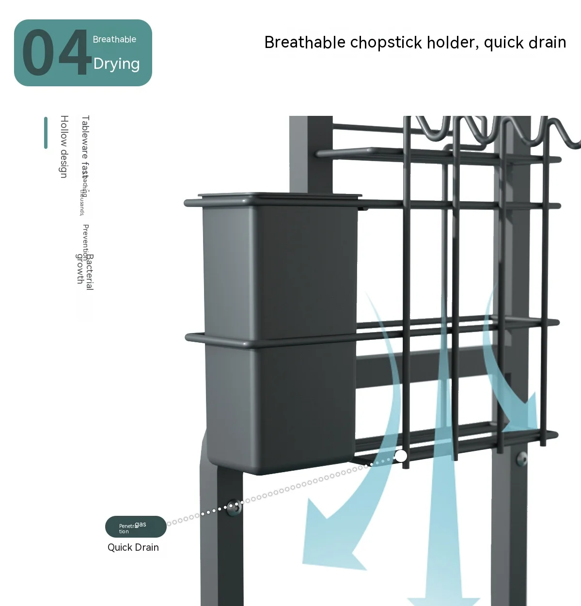 Description Picture 5 of item3 Tiers Dish Drying Rack Dish Drainer Holder with Tray Kitchen Sink Counter Organizer Storage Shelf Tableware Drainboard