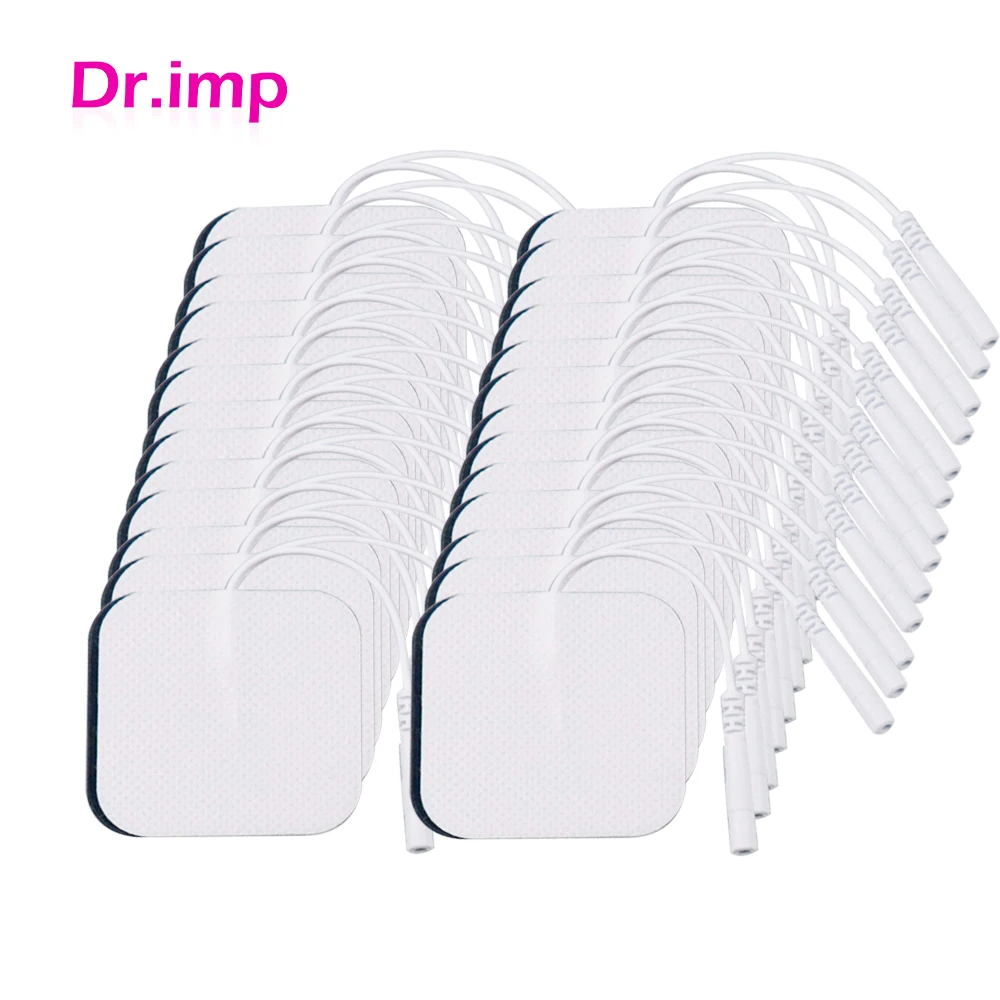 10/20 Pz Tens Ems Stimolatore Muscolare Nervoso Elettrodo Cuscinetti Riutilizzabili Gel Conduttivo Fisioterapia Macchina 2Mm Plug Sticker