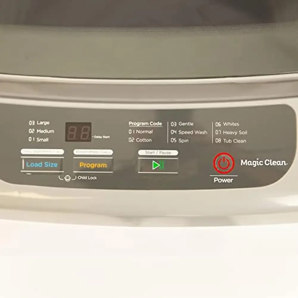 Compact Washer with 8 Automatic Cycles Portable Laundry Machine with Sink Attachment Apartment Friendly Easy Operation Stainless 4