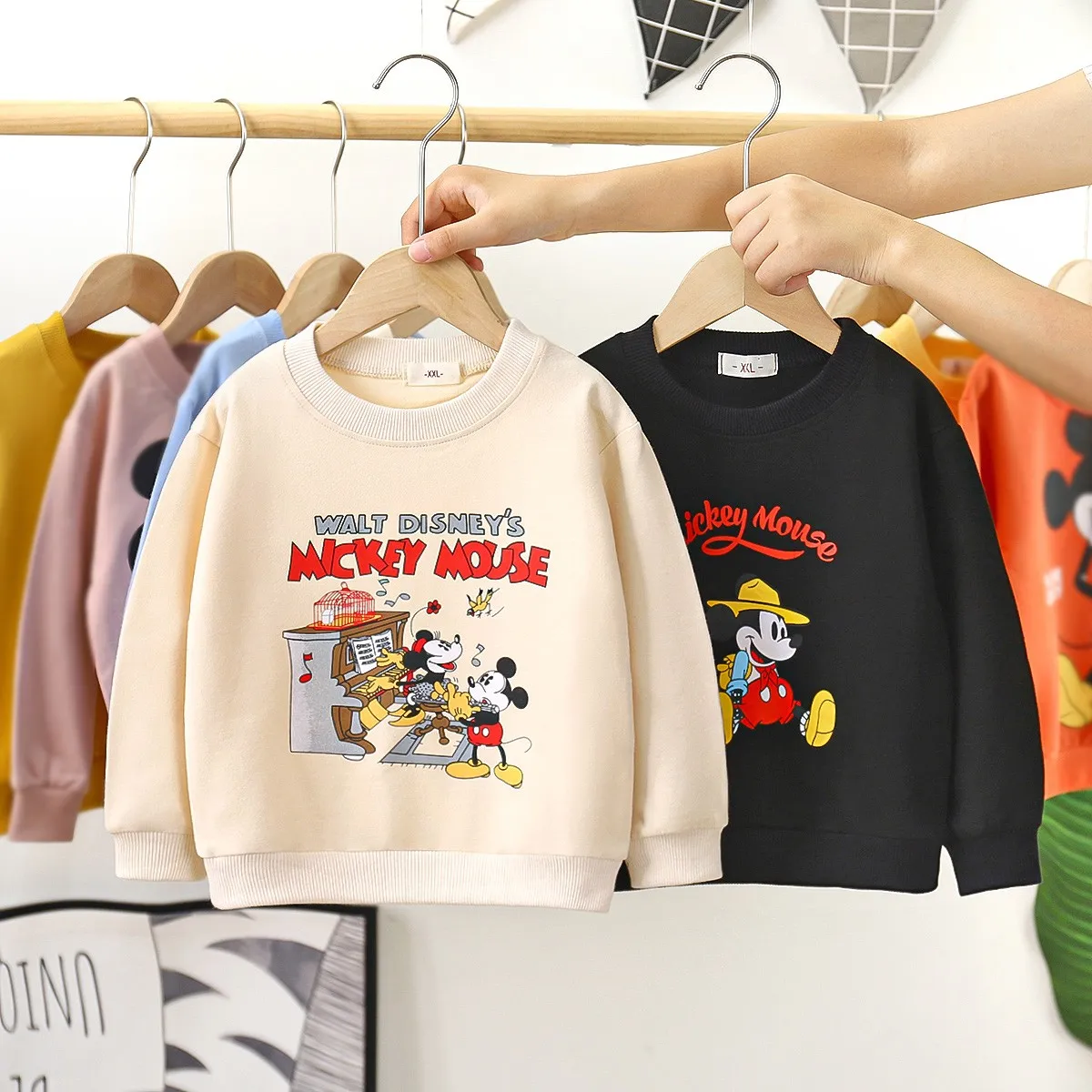 Brand Baby Clothes Mickey Sweater For Toddler Costume Long Sleeve Top Round Collar Pullover Boys Girls Sweatshirt Autumn kids sweatshirt