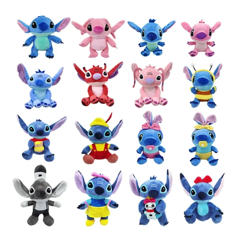 

Disney Lilo & Stitch Stuffed Plush Toy Kawaii Cartoon Stitch Angel Plush Doll Stress Relief Pillow Comforting Toy for Kids Gift