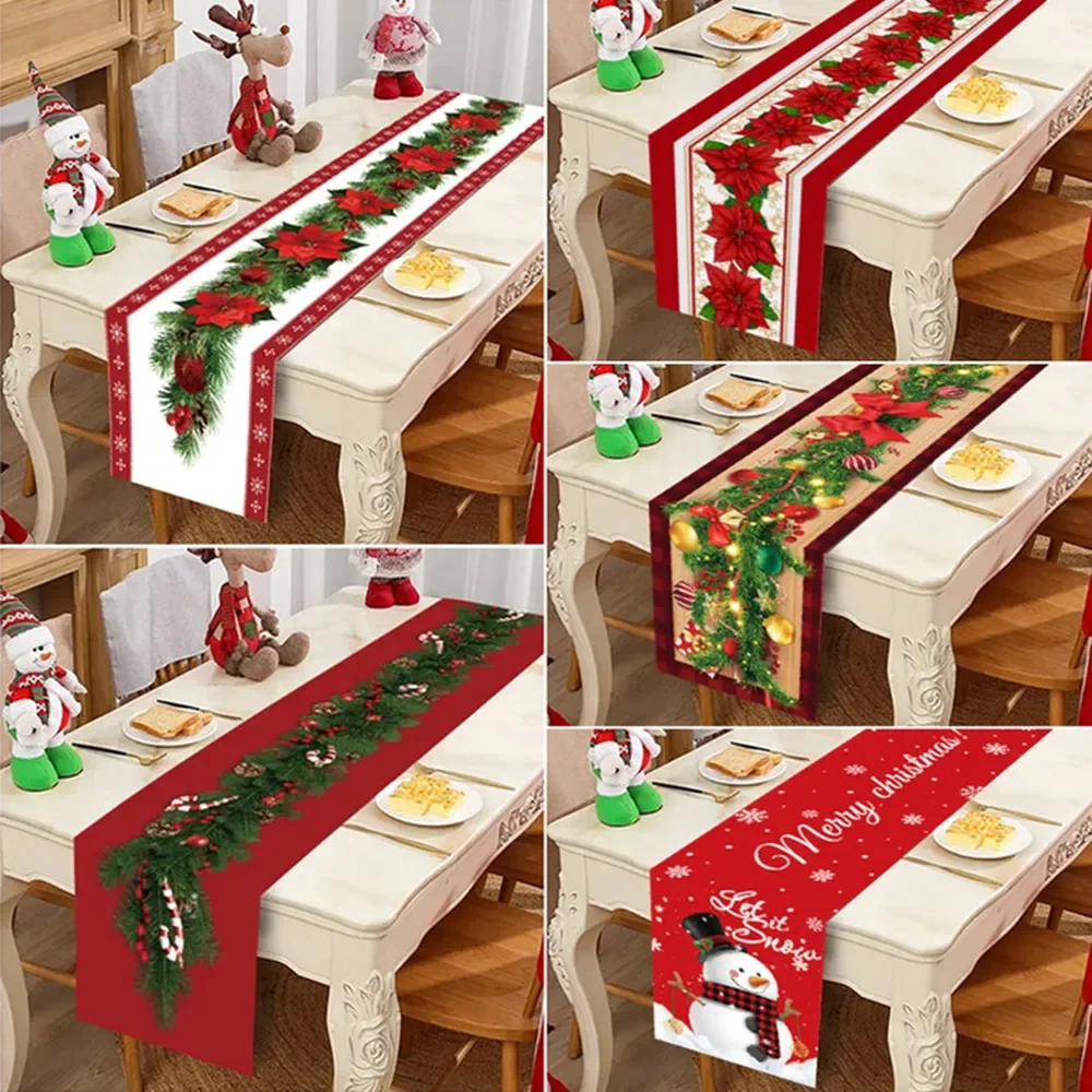 Acheter Chemin de Table en Polyester, 1 pièce, nouvel an 2024, tissu de  noël, cadeaux, décoration de noël, tissu Tbale