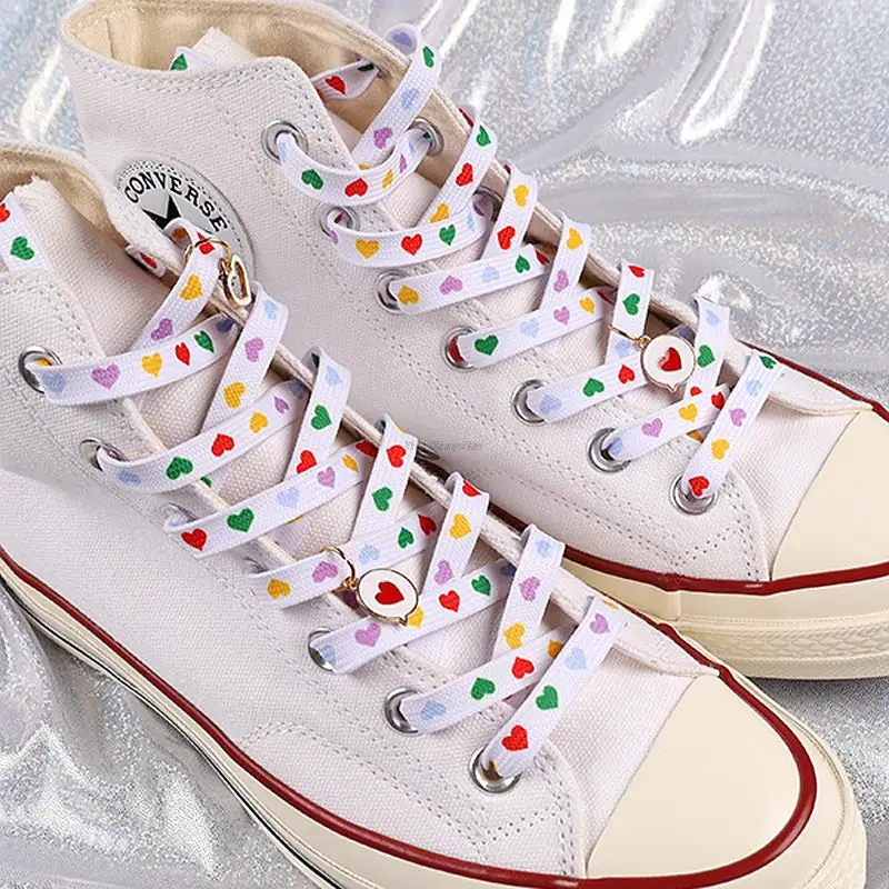 Mode Liefde Hart Schoenveters Platte Veters High Top Canvas Sneakers  Schoenveter Aj/AF1 Veters Schoen Strings 100/120/140/160/180Cm| | -  AliExpress