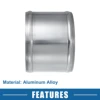 UXCELL 27mm-97mm ID 32mm-102mm OD Car Adapter Joiner Pipe Universal 76mm Length Connector Tubing Adapter Aluminum Alloy 5