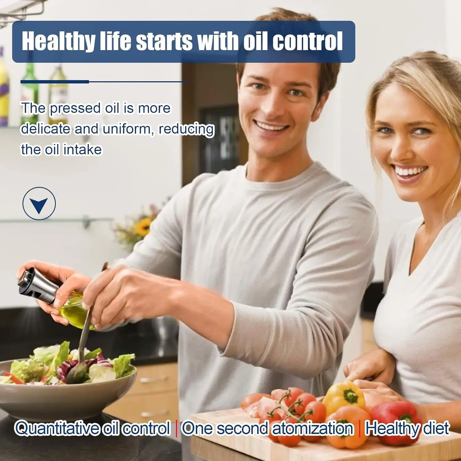 [Stainless Steel Oil Sprayer] 200ml Glass Oil Sprayer Bottle with Stainless Steel Pump,Transparent Cooking Mist Dispenser