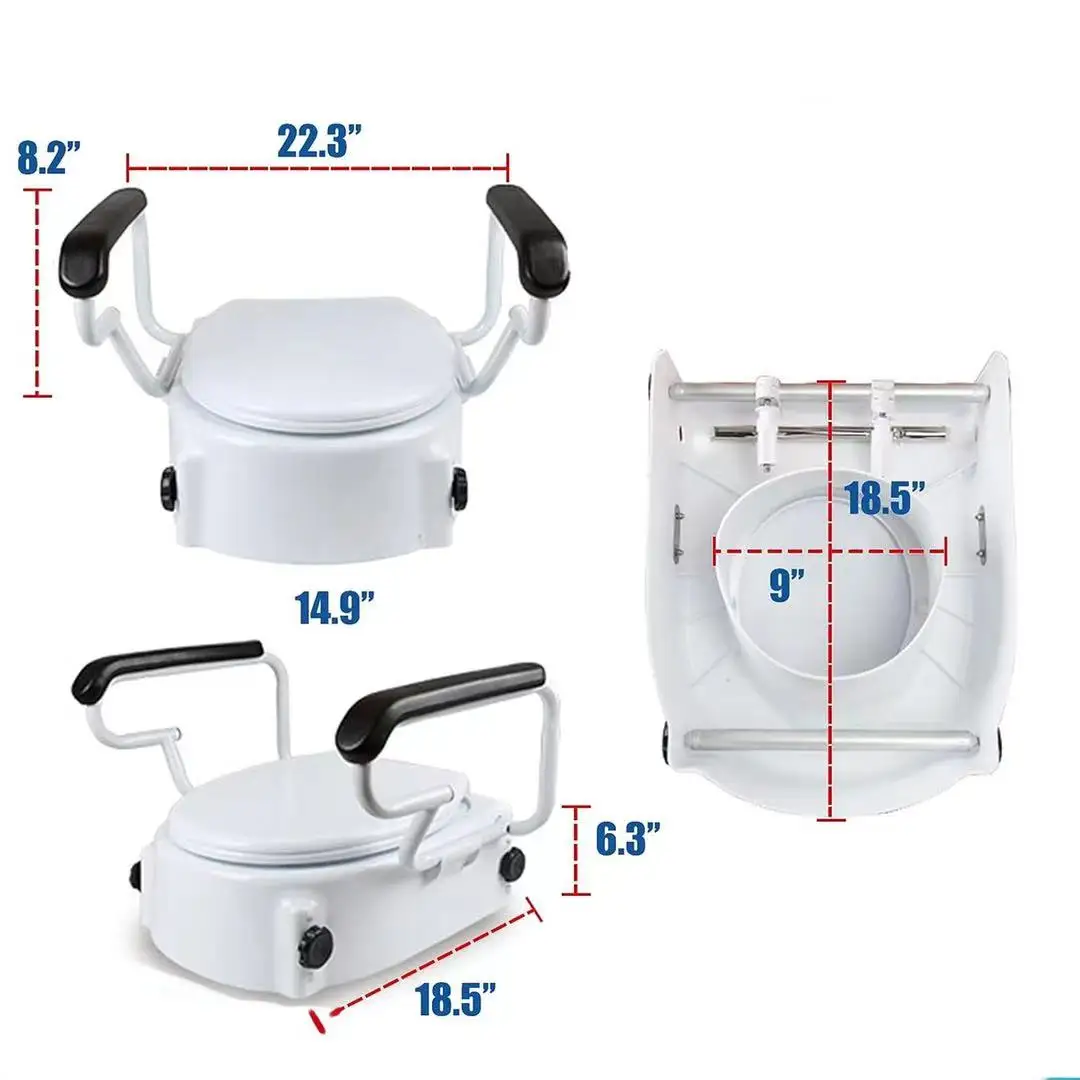 6" Elongated Raised Toilet Seat for Elderly and Handicap Elevated Slow Close Toilet Seat Never Loosen 4
