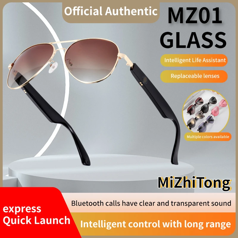 

MiZhiTong Smart Bluetooth Audio Glasses Call Listening to Music Navigation Sunglasses UV380 UV Support 15 Minutes Fast Charge