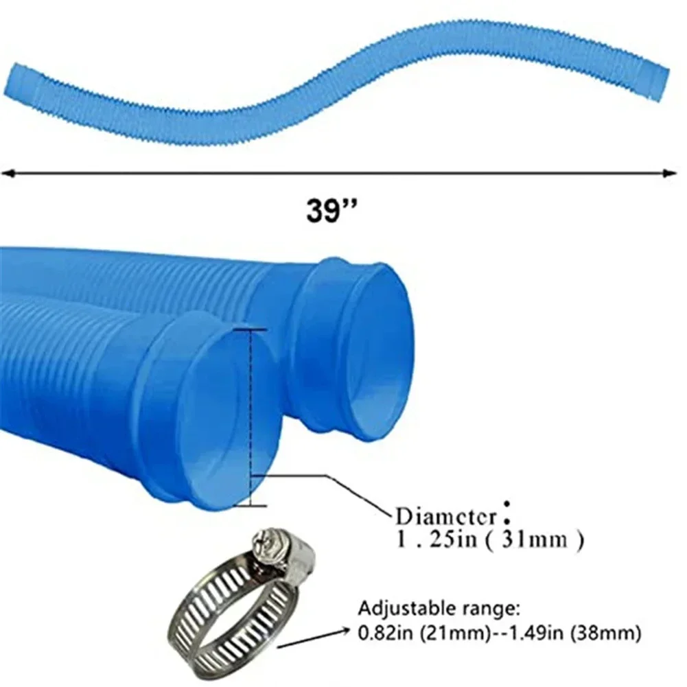 Inflatable Spa Pool Hose Replacement 2 Pcs For 300/330/530/1000 Gallon Pool Pumps