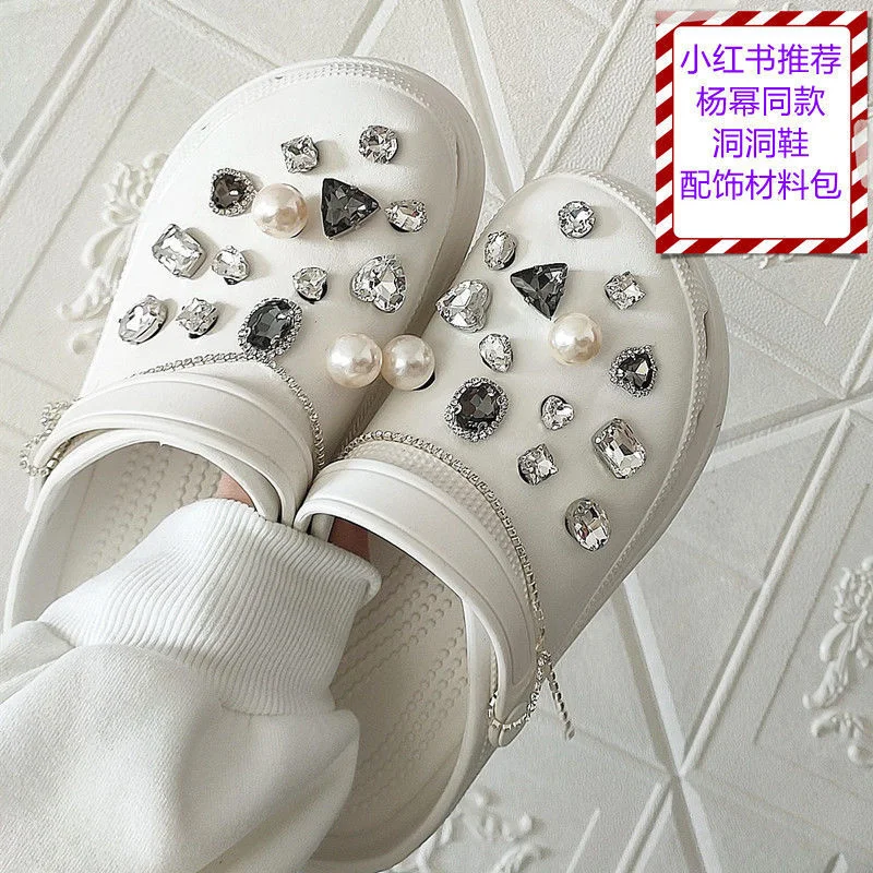 Trendy Rhinestone Croc Charms Designer DIY Quality Chains Shoes Decaration  Accessories Jibb for Croc Clogs Kid Girls Women Gifts