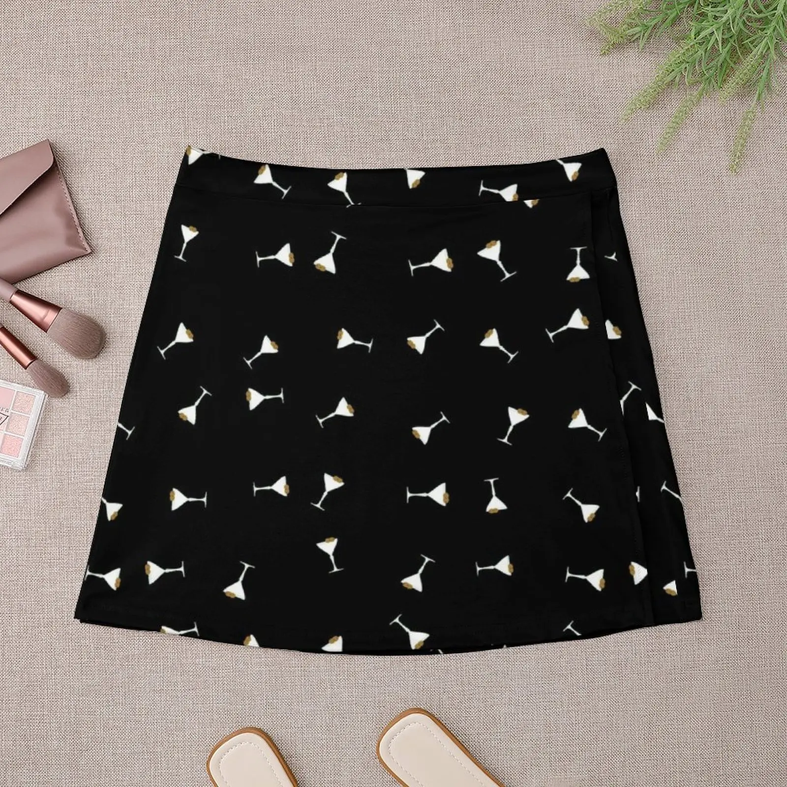 Martinis on Black Mini Skirt midi skirt for women Woman clothing skirts for woman