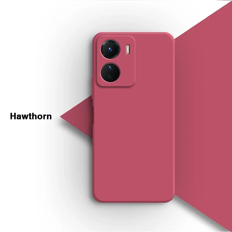 Liquid Silicone Camera Protection Phone Case - Soft Pure Color Square Design