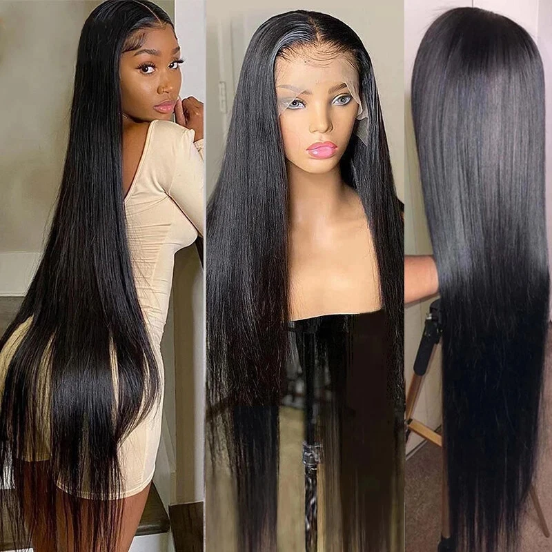 Human Hair Brazilian Bone Straight 13x4 HD Lace Front Wig 40 Inch 13x6 Lace Frontal 4x4 5x5 Glueless Clourse Wigs Pre Plucked 1