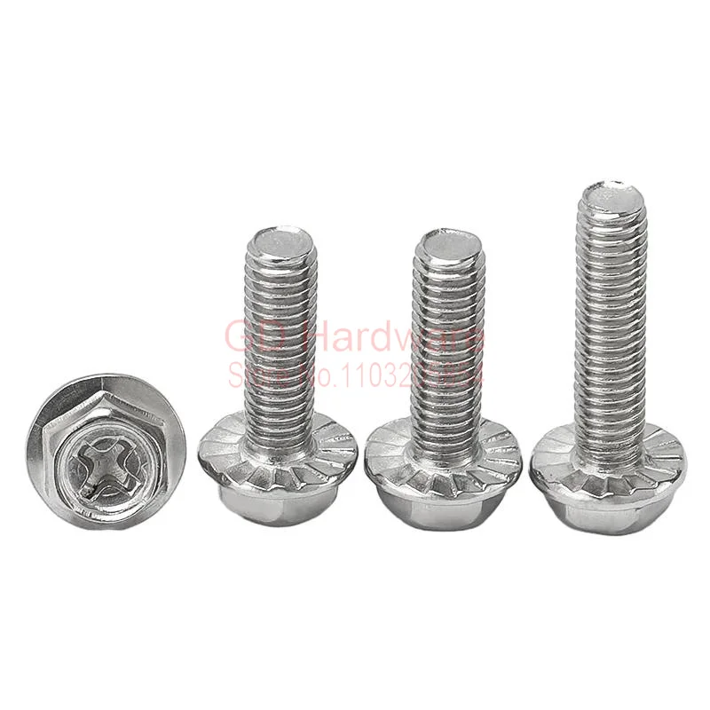 

M3 M4 M5 M6 M8 Phillips Flange Bolts 304 Stainless Steel External Hex Hexagon Screws Bolt Metric Thread 6mm to 60mm