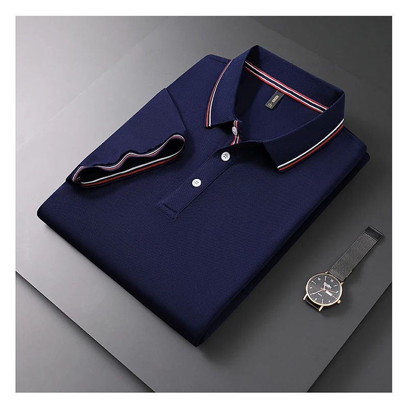 

Summer New Solid Color POLO Shirt Short sleeved Men's Business Casual High Quality POLO Short sleeved T-shirt