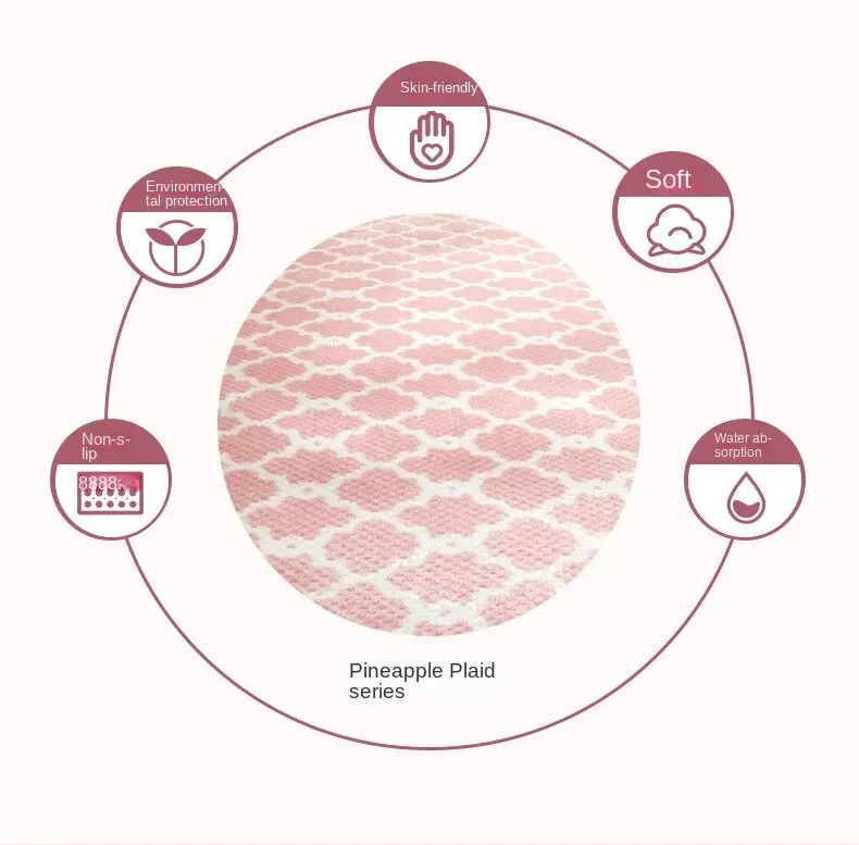 Description Picture 4 of item40*60CM Ins Pineapple Plat Bedroom Living Room Coffee Table Short Pile Carpet Full of Lovely Girl Bed Blanket Household Carpet