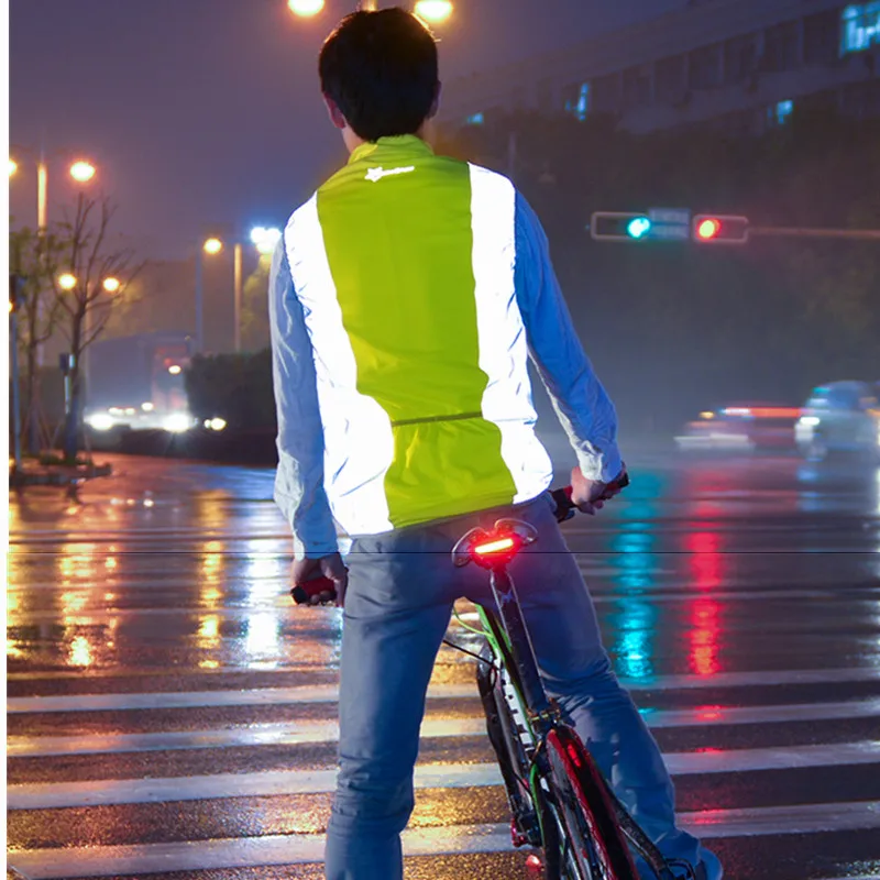 Reflective Safety Sleeveless Jersey Vest for Night Cycling Running Hiking 