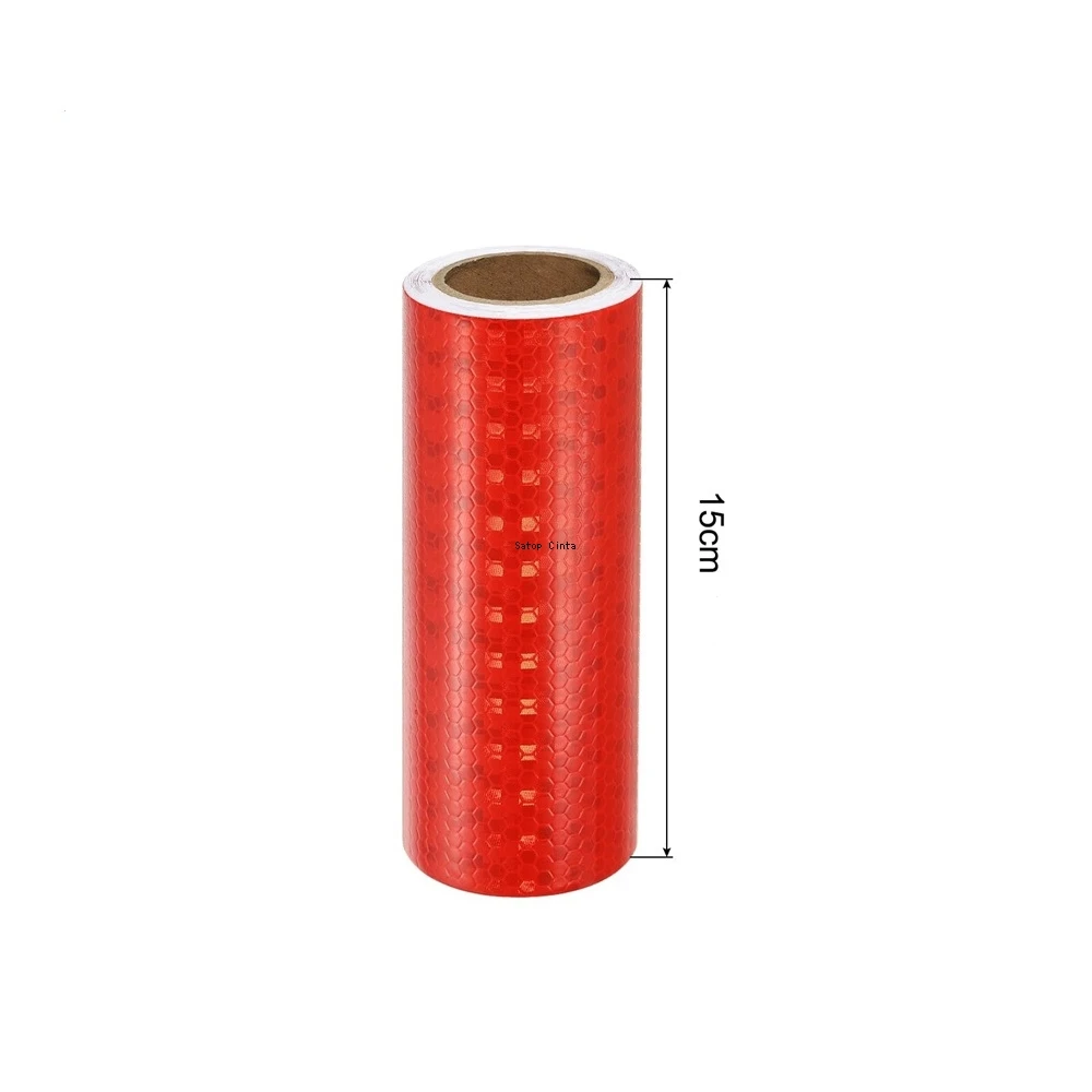 Red Shining Stars Reflective Safety Tape - Waterproof Adhesive Warning Strip