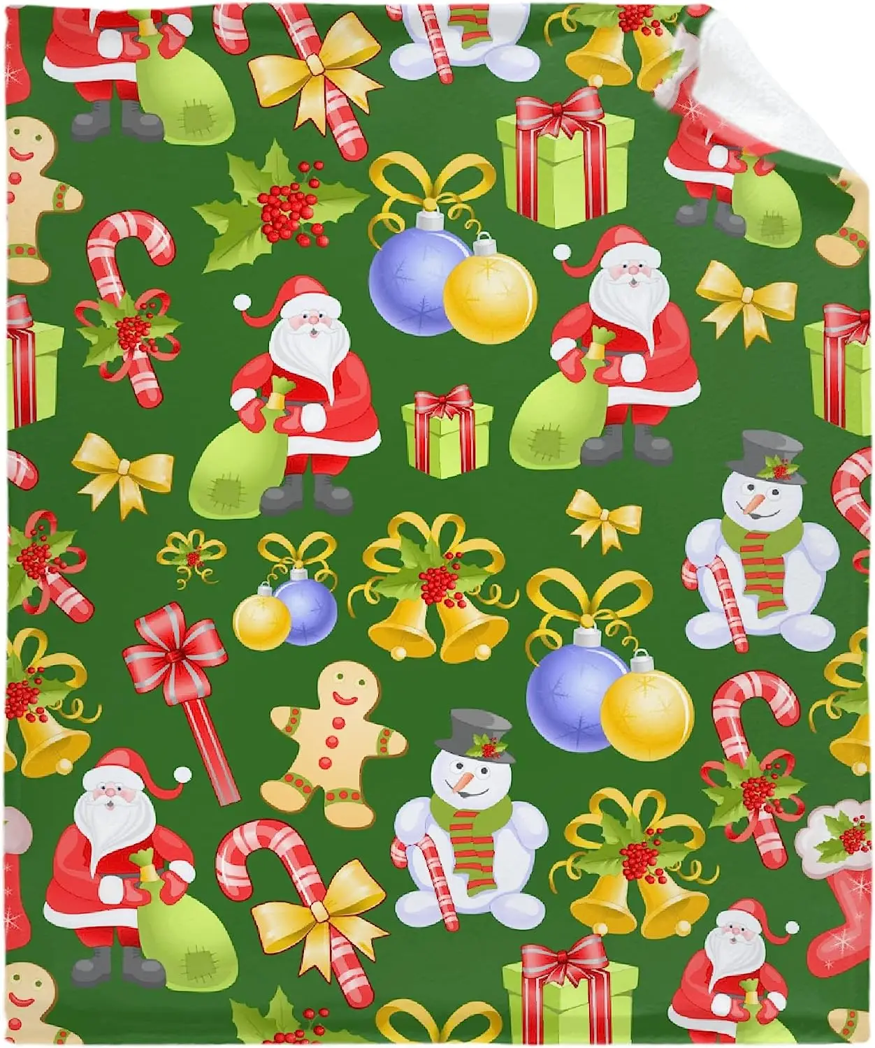 

Merry Christmas Snowman Santa Claus Cake Blanket Print Soft Lightweight Warm Cozy Plush for Bedroom Bedding Couch