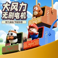 Mini Fan Cartoon halterneck fan USB charging lazy fan portable handheld outdoor mini bladeless small fan 1