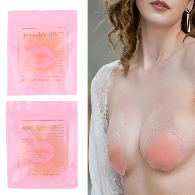 

1 Pair Women Reusable Invisible Self Adhesive Silicone Breast Chest Nipple Cover Bra Pasties Pad Petal Mat Stickers Accessories