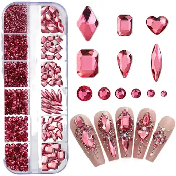12-Grids-Sparkle-Translucent-Colorful-Mix-Shapes-Flatback-Glass-Diamonds-Nail-Art-Rhinestones-Jewel-Decorations-Manicure jpg
