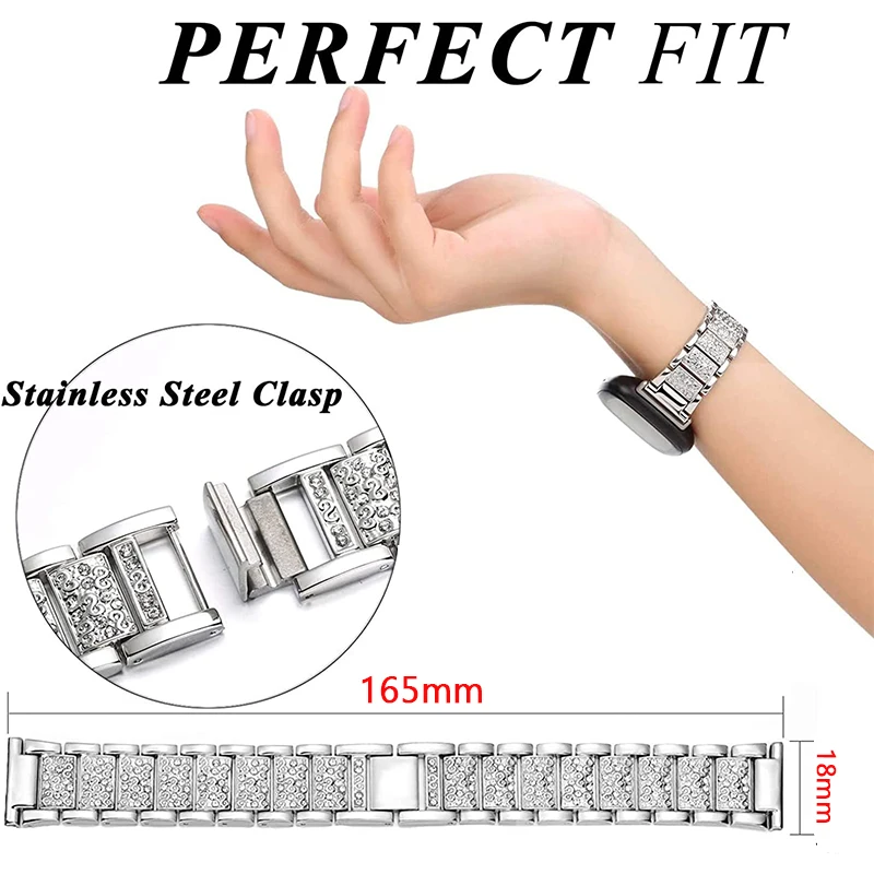 Elegant Diamond Metal Watchband Bracelet - Premium Wristband Accessory