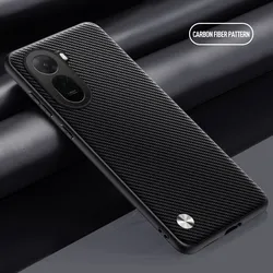 Leather Shockproof Phone Case with Camera Protection and Soft Silicone Bumper for Poco C81 Pro (Matte Black)