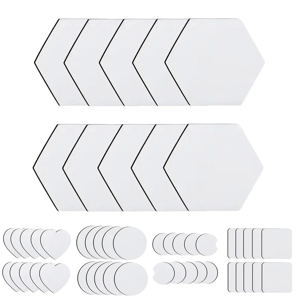 Personalized Sublimation Coasters 10 Pack Blank Cup Mats with Round Square Heart and Hexagon Shape Perfect for Any Occasion
