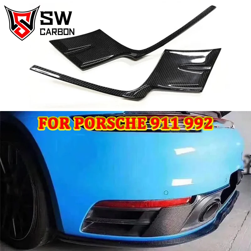 

Carbon Fiber Rear Bumper Splitter Cover Trim for Porsche 911 992 2019+ Car Boot Exhaust Guard Plate Splitter Lid Body Kit