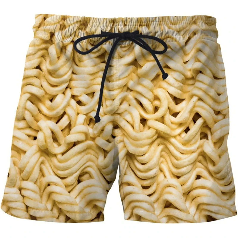 Funny Fatty Beef Hot Dog Men's 3D Print Short Pants Street Hip Hop Beach Shorts Skateboard Swimming Women Trunks 2