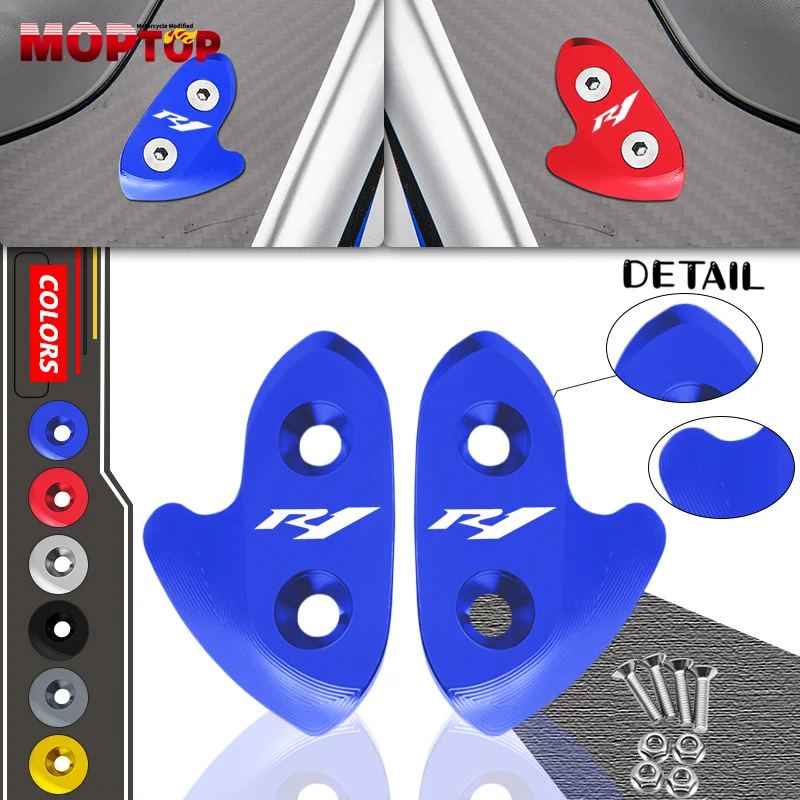

NEW ARRIVAL Motorcycle Rear Mirror Hole Cover Windshield Windscreen Driven Mirror Eliminators Cap For YAMAHA YZF R1 YZFR1 R1M