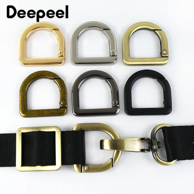 5/10/20Pcs Deepeel 20mm Metal D Ring Bags Buckle Open Spring Rings Handbag Strap Keychain Clasp Belt Hardware Bag Accessories