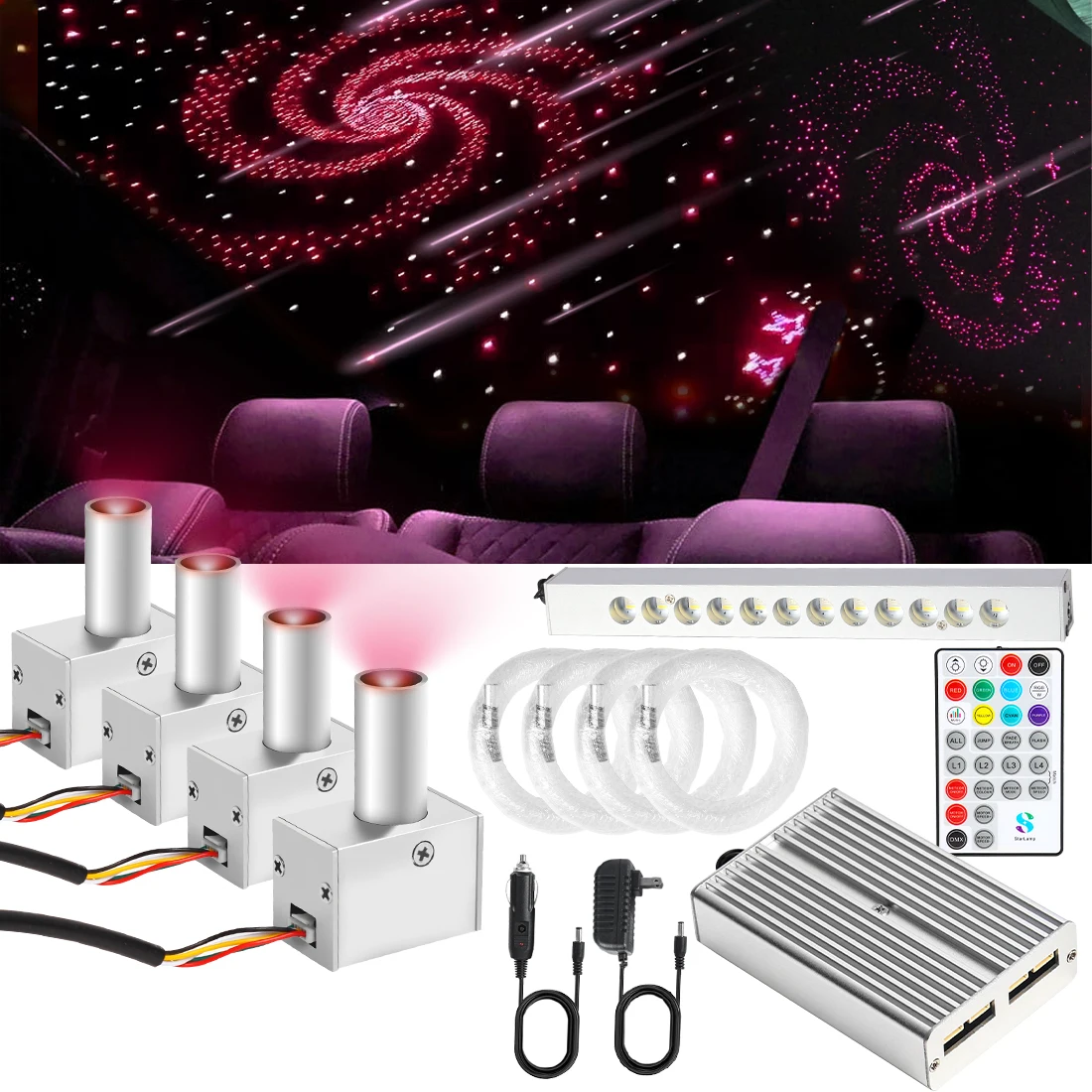 Car Roof Star Light 16W 4-Head Starry Sky Split Machine RGBW Meteor ...