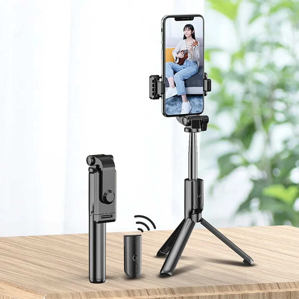 2024 Nuovo R1S Selfie Stick Telecomando Wireless A Luce Singola Ricarica Usb Con Treppiede Portatile Con Piccola Luce Quadrata Selfie Stick