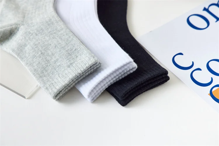 Lawadka Kindersocken Schwarz Weiß Grau Student Sportsocken Für Kinder Frühling Sommer Baumwollsocken Für Mädchen Jungen 1-12 Jahre 2024 – Detail 6
