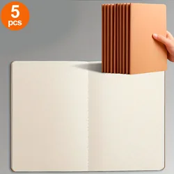 Set of 5 Versatile Blank Lined Notebooks - Ideal for Writing, Journaling, and Organizing (Cowhide Color)