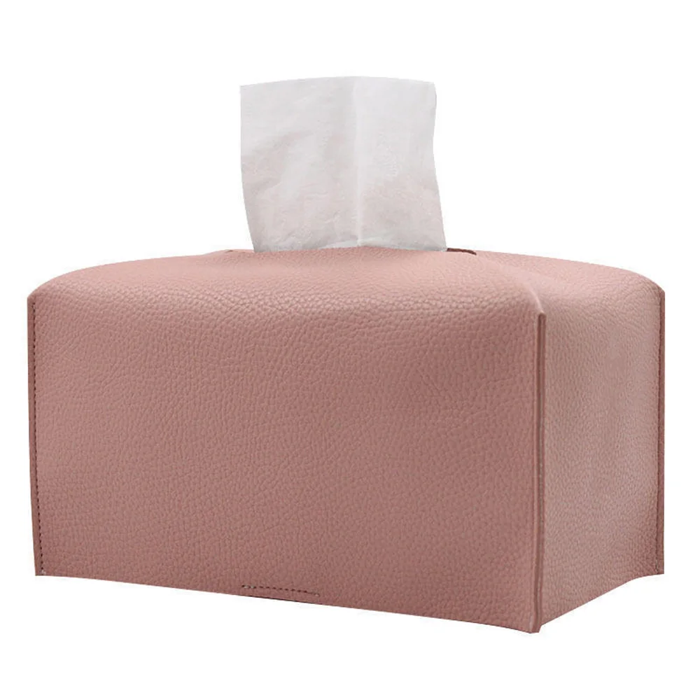 Elegant PU Leather Foldable Tissue Box Cover - Decorative Organizer for Bathroom Vanity Countertop