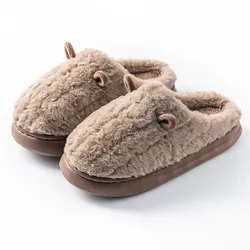 Cozy Women's Fleece - Lined Slippers - Plush, Warm Indoor/Outdoor Shoes with Non - Slip Sole - 40 - 41 (Brown)