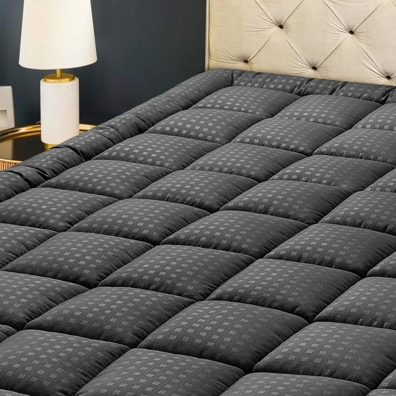 Quilted Fitted Mattress Pad Protector | Pillow Top Fluffy Soft Topper