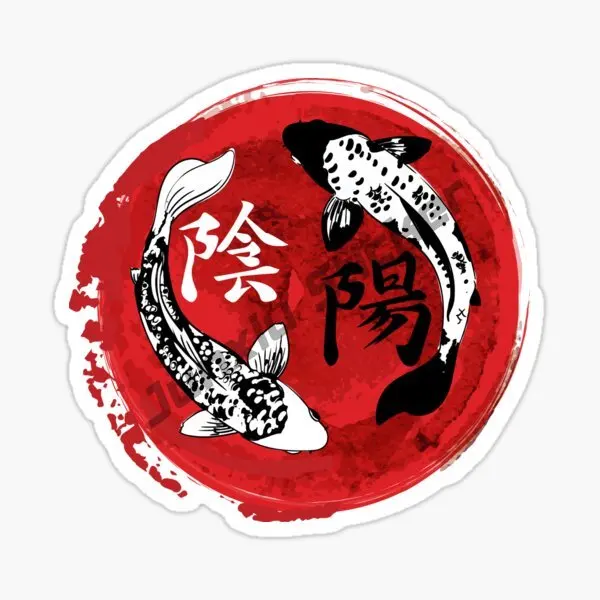 thumbnail image 1 of Pegatina de vinilo con diseño de pez koi nadando, Yin Yang, arte de pared, tatuaje de Carpe Diem, calavera, pegatinas de personalidad para coche, bricolaje, 3D, RV, 1 of 5